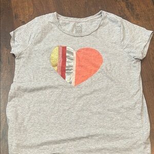 Gymboree Gray Tee with Colorful Heart Design